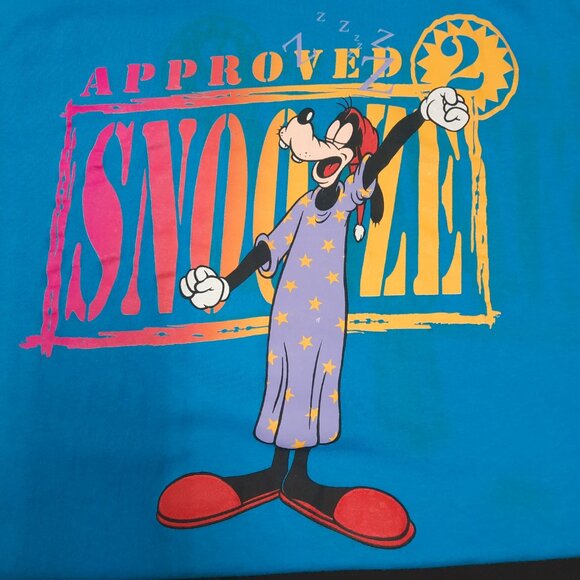 Vintage Disney Originals Women's Long Sleep Shirt OSFA Goofy Approved 2 Snooze - Picture 2 of 8